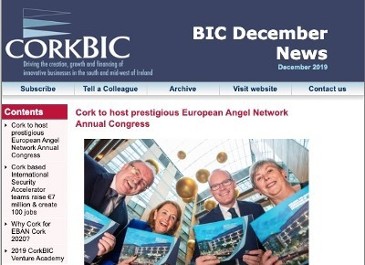 BIC December News 2019; EBAN Cork 2020; Accelerator Teams raise €7m; Clients in the news & Investment news etc.